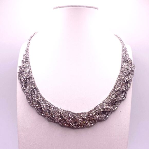 Vintage Charming Charlie Full Rhinestones Collar Necklace - Picture 3 of 7